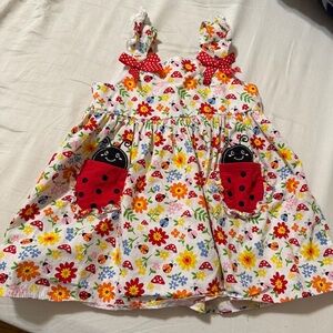 GoodLad Floral Ladybug Dress with Red Accents 4t